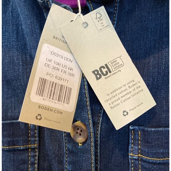 NWT Boden Bootcut Denim Jumpsuit Indigo Size 6R - Picture 4 of 7